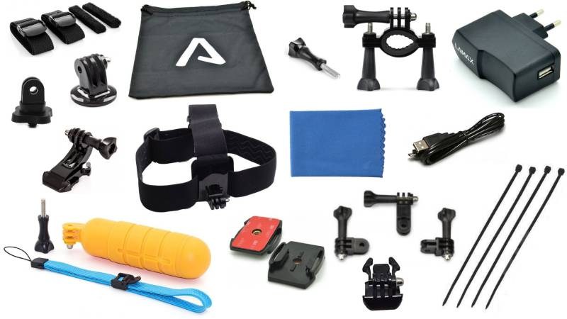 Set of accessories for action cameras