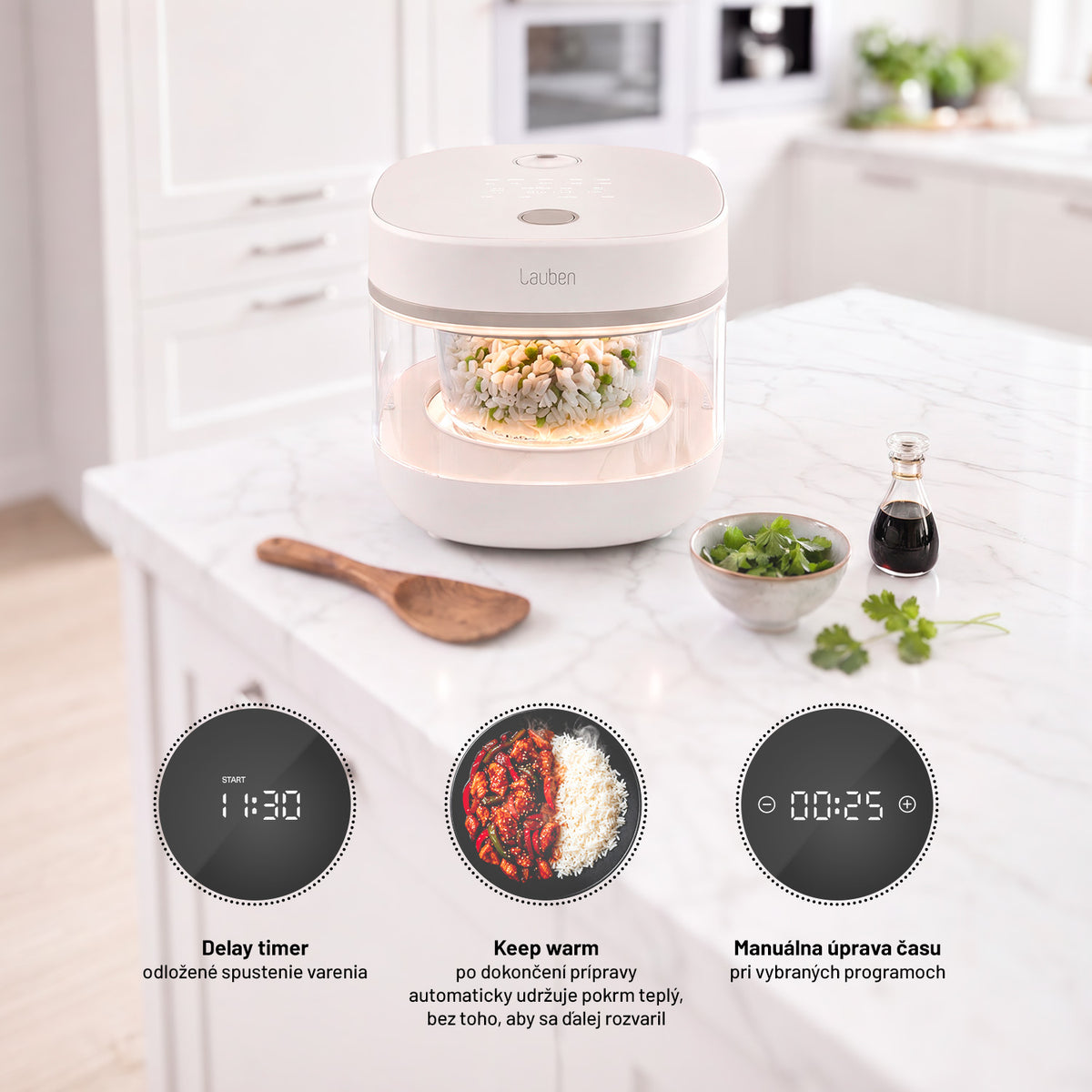 Lauben Glass Rice Cooker 1600AT